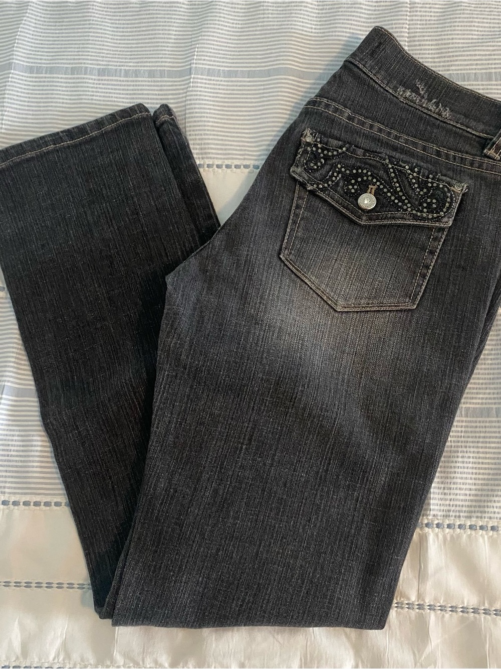 White House Black Market Black Embellished Pocket Capris